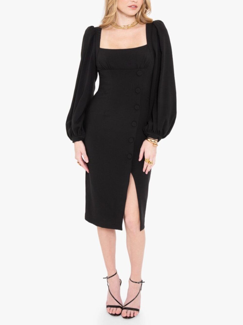NWT Black Halo Draped Knee-Length Dress